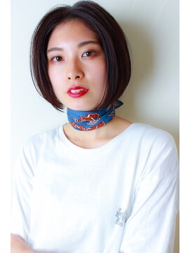 モリオ フロム ロンドン 大宮2号店(morio from London) 【morio大宮２号店 】大人かわいいセンターパートワンレンボブ