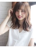 道村/アッシュブラウン/デジタルパーマ/ローライト/厚めバング