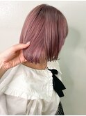 艶々◎ペールピンク/内巻きボブ/