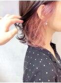 【堀惠洋平】　インナーカラー　モカブラウン×ヴェールピンク