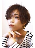 40代50代/ボブウルフ/ココアベージュ/黒髪/グレージュカラー