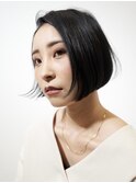 大人ボブ/暗髪/黒髪/ツヤボブ/前下がりボブ