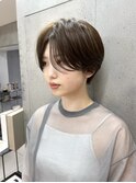 大人ショートボブ丸みショートカットマッシュショート前髪あり
