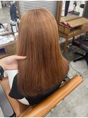 派手すぎないナチュラルオレンジブラウンカラー北千住