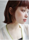 前髪アンブレラカラーこなれミディイメチェンウェーブパーマ