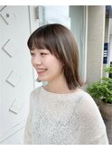 切りっぱなしボブ/ワンレングス/大人ボブ/顔周りレイヤー