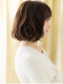 透けバング切りっぱなしゆるふわ抜け感ボブパーマZ越谷30代40代