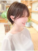 ナチュラルボブ前髪ありイメチェン20代30代40代50代ショートボブ