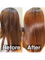 スリーク(SLEEK)&nbsp;SLEEK式髪質改善【縮毛矯正】ビフォーアフター　表面