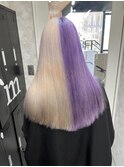 くびれヘアアプリコットオレンジハイライトカラーブルーカラー