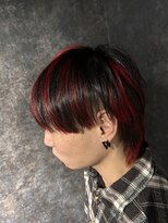 リアン(Lien)&nbsp;マッシュウルフ×ラフなハイライト×原色レッド