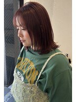 リプレイ(replay)&nbsp;レッドブラウン　ダブルカラー　レイヤーカット