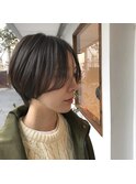 前髪長めレザーカットショート