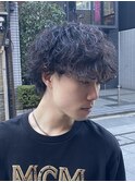 波巻きパーマ　ツイスパ　メンズマッシュウルフ