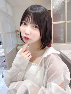 ランド 原宿表参道(LAND) あご下ラインの黒髪ボブ☆束間のある前髪も可愛い☆