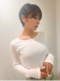 lond惇平　大人ガーリーショートグレージュカラープリカール