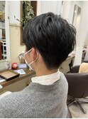 《見附　今町》メンズ　黒髪　刈り上げショート