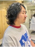 王道メンズショート☆無造作ツイストパーマセンターパート