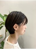 耳かけショートボブ/前下がりショート/ハイライト