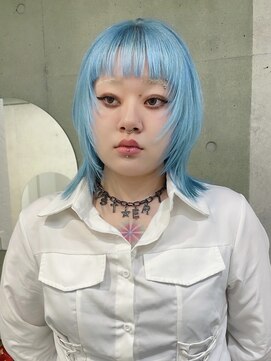 キャロルガーデンズ ボコカ 表参道(Carroll Gardens bococa) レイヤー×ブリーチ×水色　【azu】