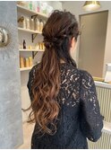 アレンジ　艶髪　髪質改善　ヘアセット　編みおろし　顔まわり