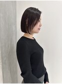 YOKE 大人ボブぱつっとボブ丸くないボブ艶髪ネイビーブラック