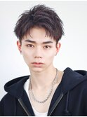 アップバングショート【ツーブロック刈り上げ黒髪短髪】
