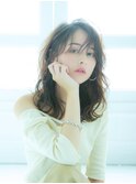 ウェーブミディアムメルティカラーxレイヤーカット韓国 銀座