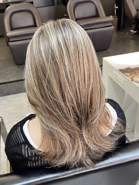 ブレンド 渋谷(BLend) ホワイトグレージュミニウルフデジタルパーマチェリーブラウン