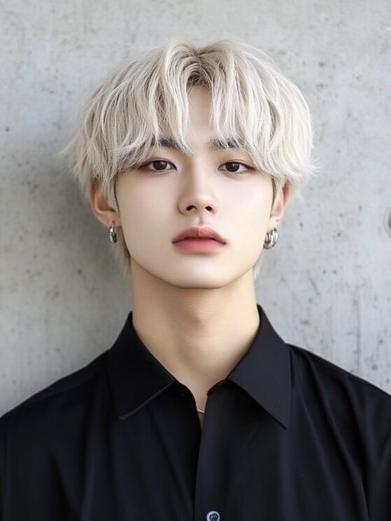 韓国ベージュ/サーフカール/スパイキーショート/ブルーブラック