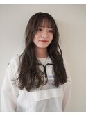 乾かすだけでキマる髪/ウェーブパーマロンググレージュ