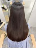 デザインカラーボブ_ピンクブラウン切りっぱなしボブ