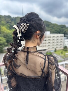 ビアージュ(Viage) #ヘアアレンジ #セット #編みおろし #ツイン #お呼ばれ #リボン