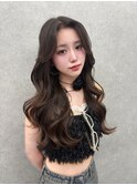 市野瀬裕奈/博多韓国ヘア/センター分け/レイヤーカット/暗め