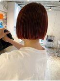 デザインカラーコントラストハイライト切りっぱなしボブ