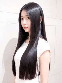 エルミタージュ(HERMITAGE)の写真/【梅田】ハイトーン・ブリーチ毛でも対応可能◎自然なツヤ感で毎朝ラクになる極上ストレート◎