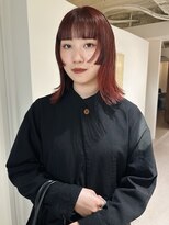 ユー(yew) 姫カット/オレンジブラウン/オレンジカラー/ミディアムレイヤー