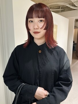 ユー(yew) 姫カット/オレンジブラウン/オレンジカラー/ミディアムレイヤー