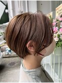 20代30代/大人かわいい/外ハネボブ/髪質改善/サンドベージュ