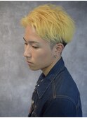 金髪短髪73フロントアップスタイル 福岡メンズカット ショート