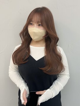 ボタン テンジン(VOTAN tenjin) オレンジブラウン/艶髪/顔周りカット/天神韓国ヘア/福岡