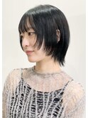 ショートウルフ　ショートレイヤー 黒髪ショート