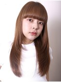 似合わせカット小顔前髪ハイトーンレイヤーストレートロング1205