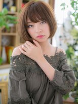 カバーヘア ブリス 戸田公園西口店(COVER HAIR bliss) 斜めバングオリーブベージュ丸みボブc6戸田公園20代30代40代