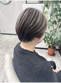 アンブレラカラー/コントラストハイライト/ショートヘア/堺東