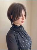 大人可愛い20代30代40代黒髪前下がりショートボブ丸みショート◎