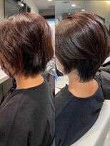 ミラバイケンジ 藤沢(Mira by KENJE)&nbsp;ダークパープル/ナチュラルショート/夏のヘアアレンジ/藤沢