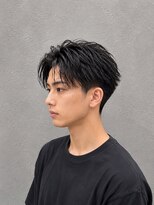 ラベルム バイ エーケー メンズ(La Belleme by AK for Men)&nbsp;黒髪ショートセンターパート×フェザーパーマ