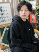 カバーヘア イヴ 戸頭店(COVER HAIR EVE)&nbsp;爽やか黒髪でモテる！センターパートマッシュa戸頭10代20代30代