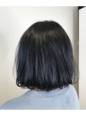 ダークブルーグレージュボブ